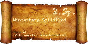 Winterberg Szilárd névjegykártya