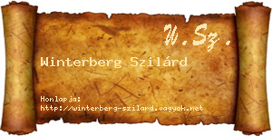 Winterberg Szilárd névjegykártya